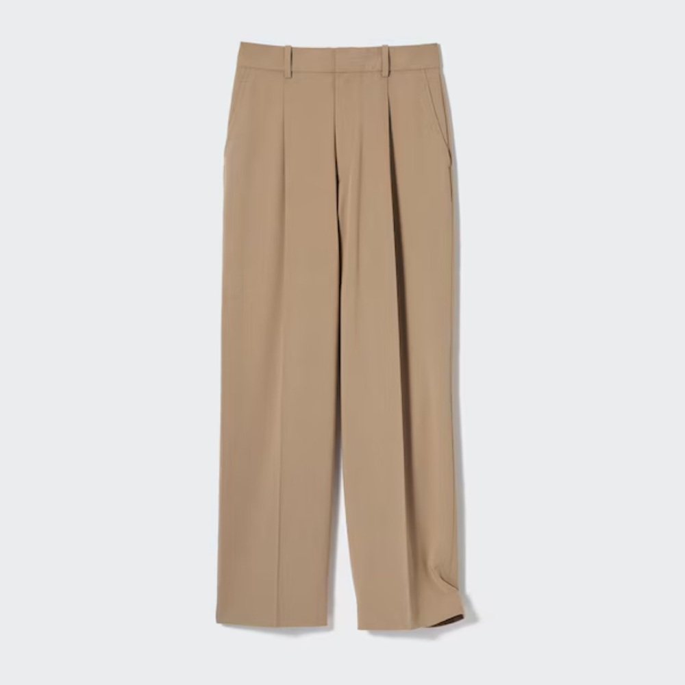 High Waisted Wide Fit Pleated Pants